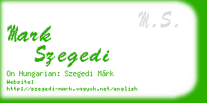 mark szegedi business card